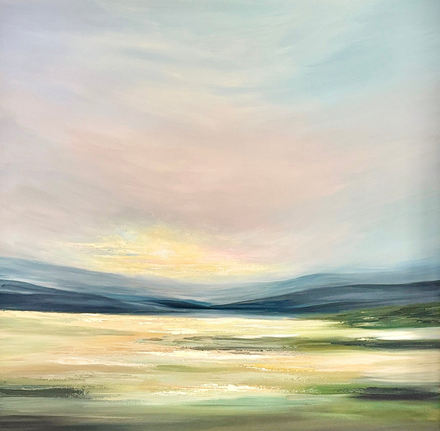 Misty mountain sunset